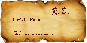Rafai Dénes névjegykártya