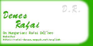 denes rafai business card